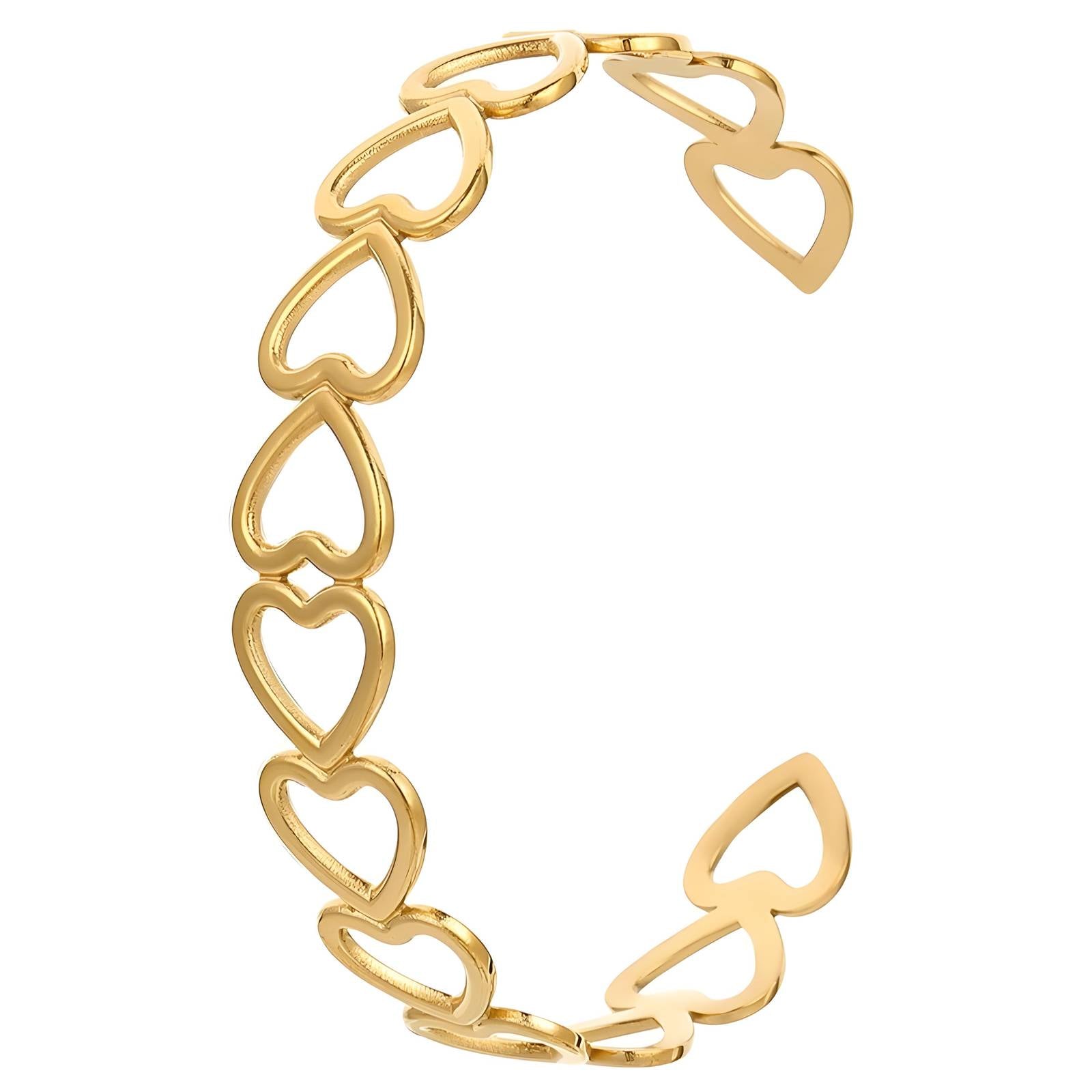 Heart Bracelet 18K Gold Plated Steel