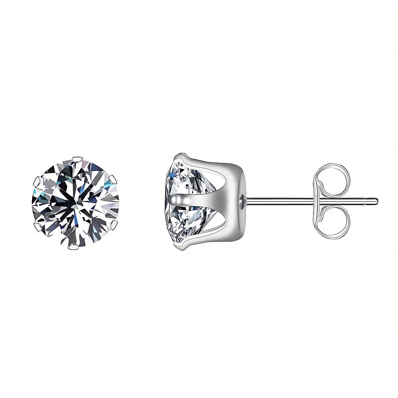 CZ Stud Stainless Steel Earrings