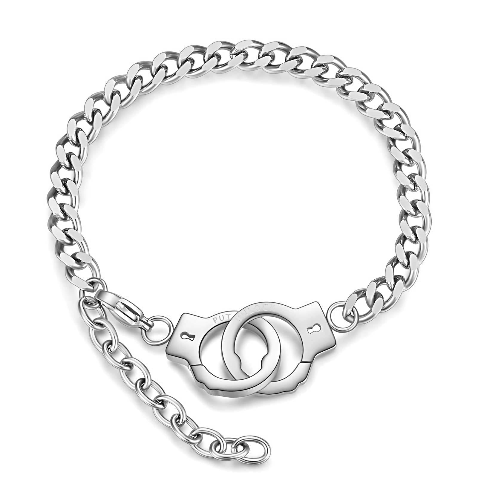 Interlocking Handcuff Stainless Steel Bracelet