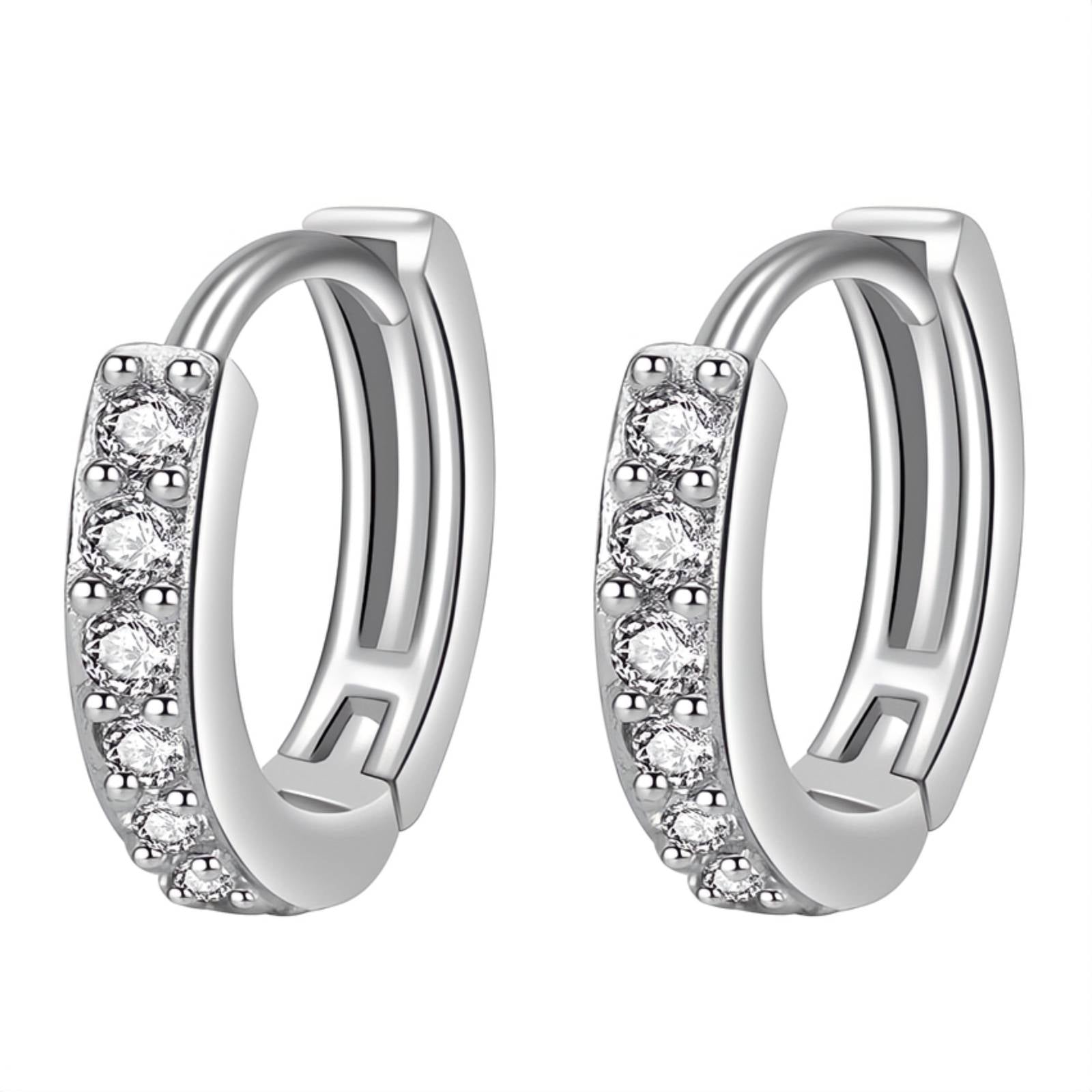 Congo Closure Hoop CZ Stainless Steel Earrings