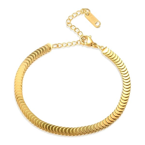 Stacked Oval Bracelet in 18K Gold Plated