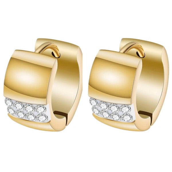 Huggie CZ Earrings in 18k Gold Plated
