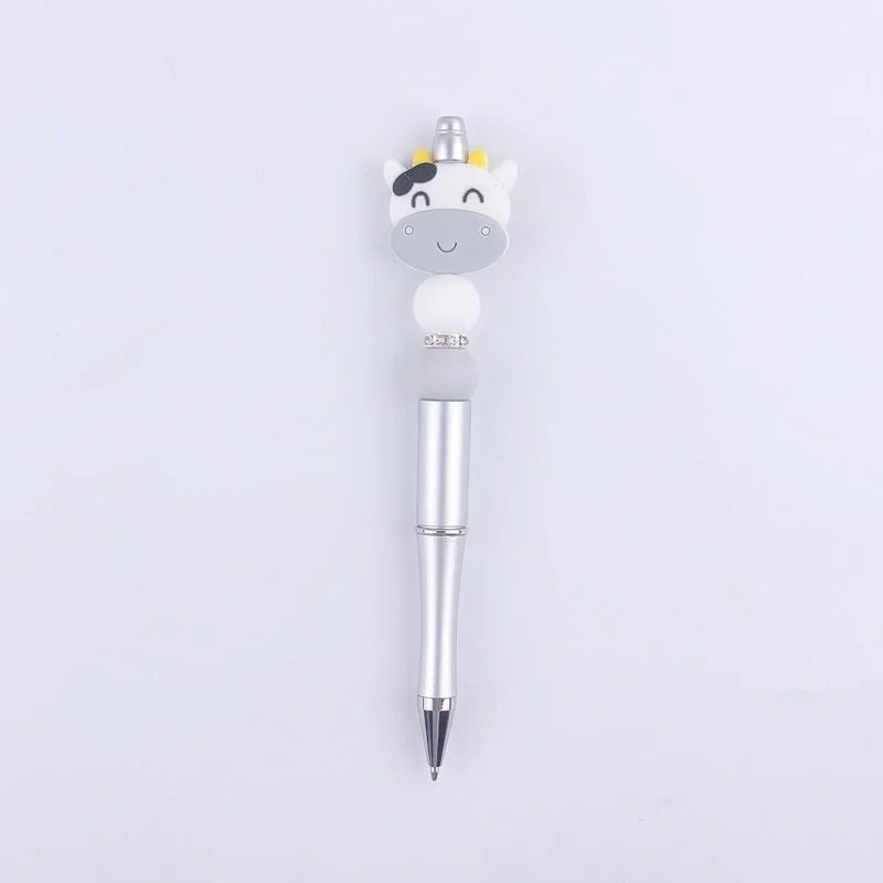 Grey Cow Silicon Beaded Pen