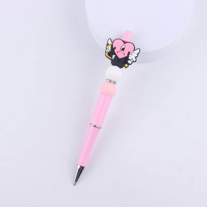 Love Shooter Pink Silicon Beaded Ballpoint Pen