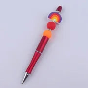 Red And Orange Silicon Beaded Pen